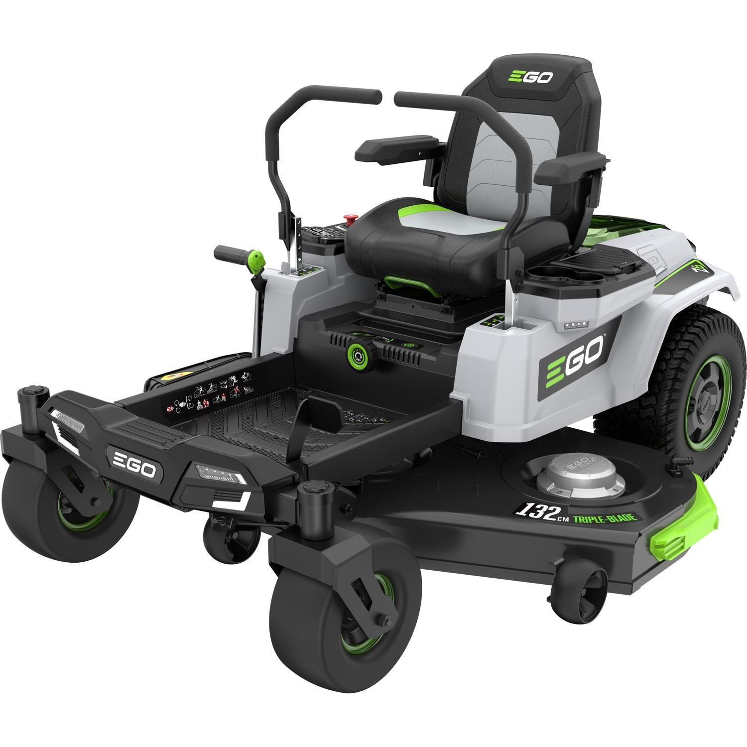 132cm (52") Lap Bar Zero Turn Ride On Mower KIT - Includes 4 X 12.0Ah Batteries, 1600W Charger and Mulching Plug 56 Volt