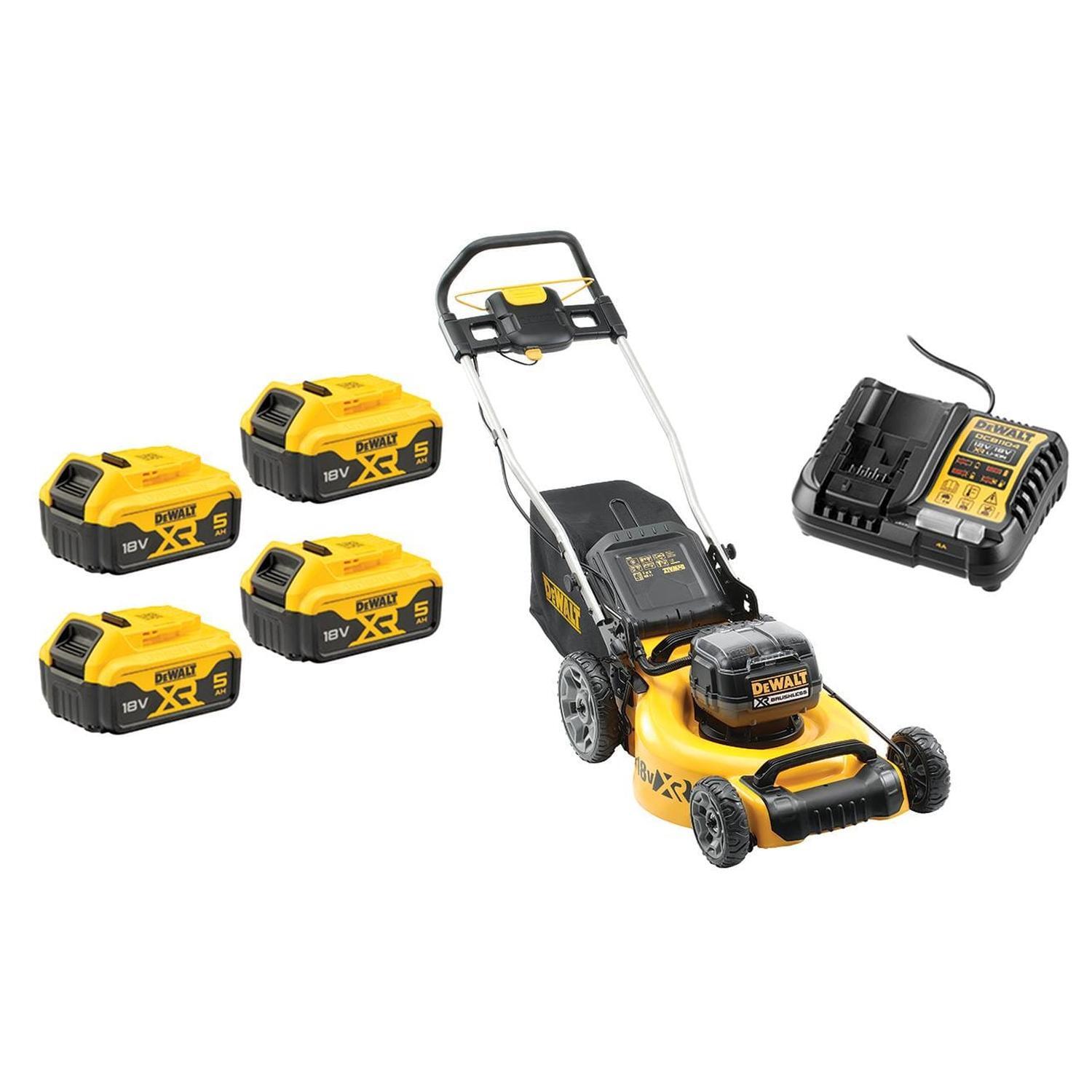 18V XR 480mm Cordless Lawnmower Kit 4x 5.0Ah