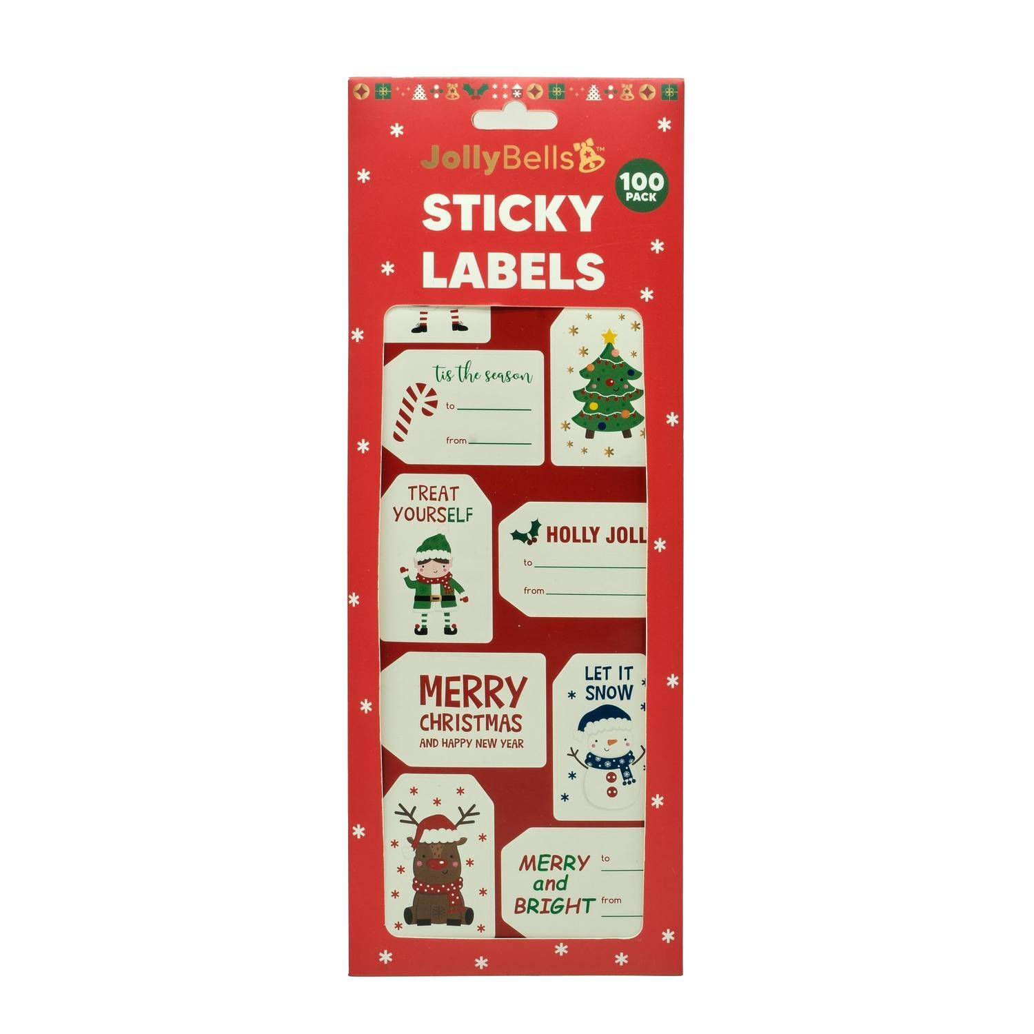 Christmas Gift Tags Adhesive 100 Pack