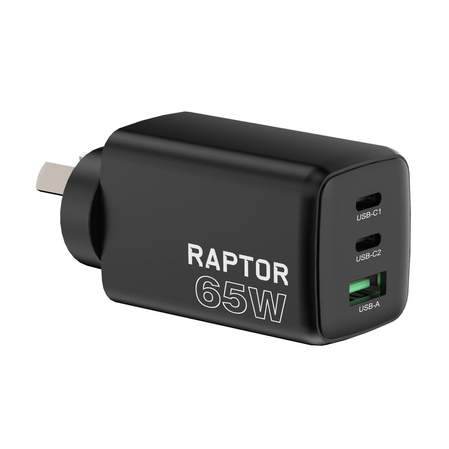 GaN Rapid Charger 2x USB-C + 1 USB-A