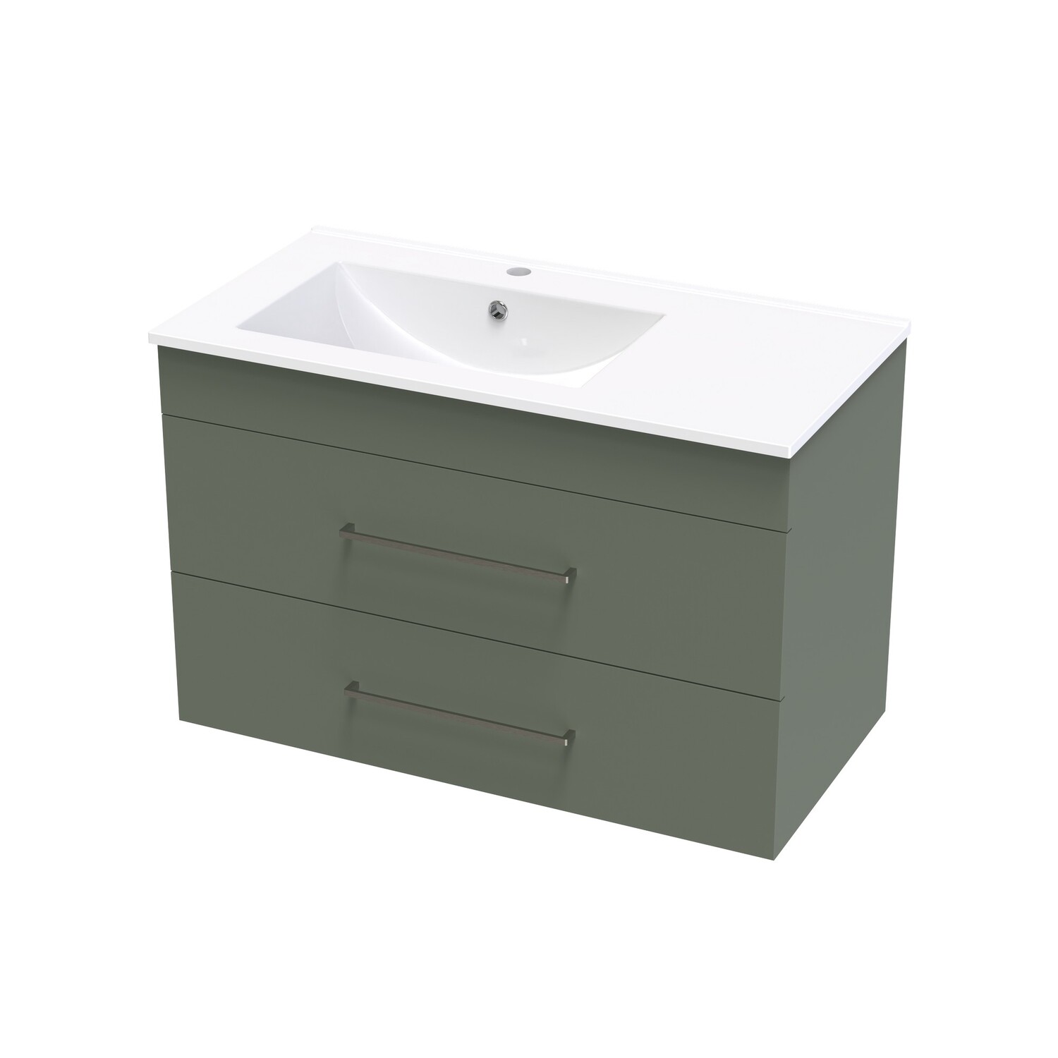 Cashmere Valley 900 Left Hand Bowl Double Drawer Wall Colour