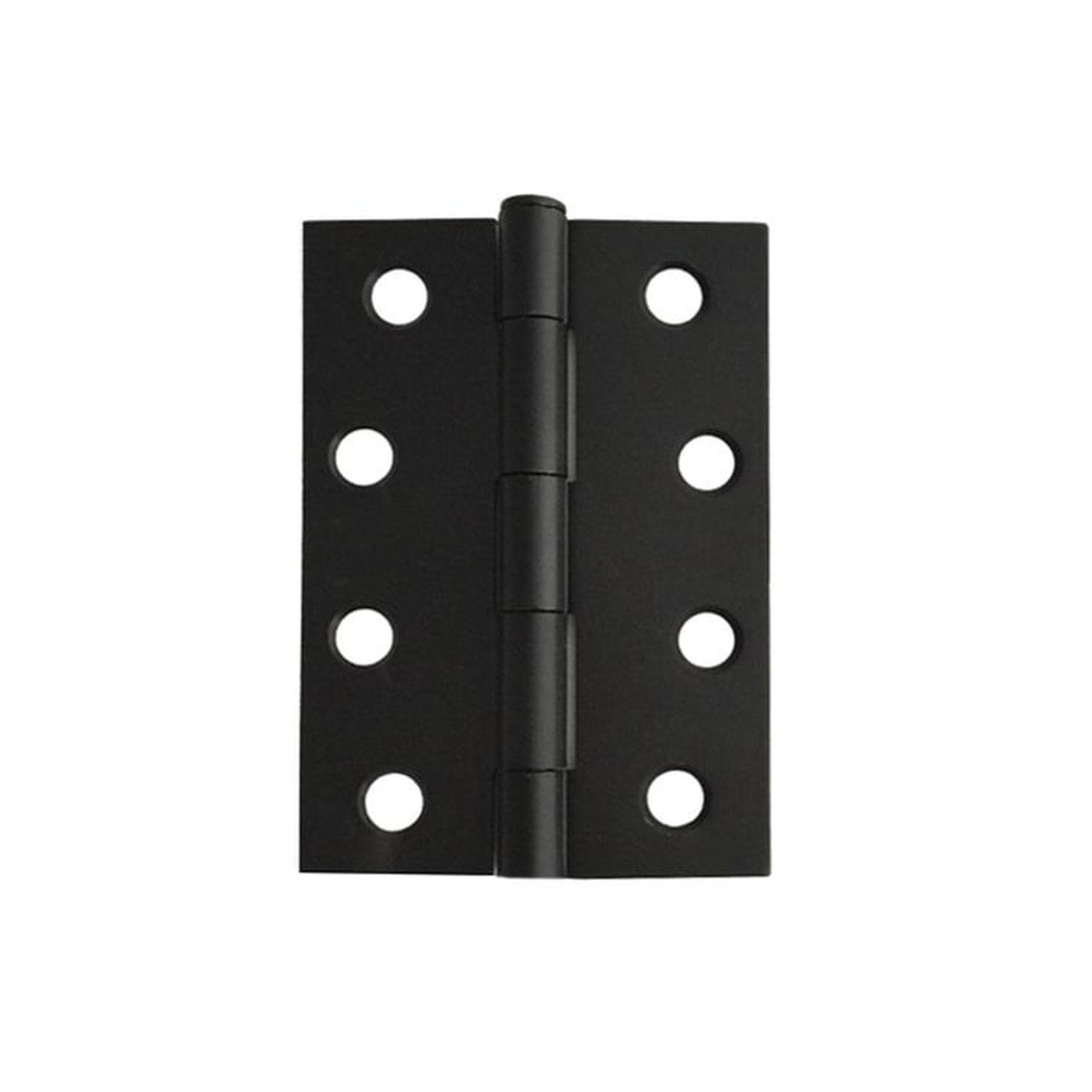 Butt Hinge Fixed 100mm x75mm x 1.6mm Matte Black