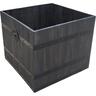 Square Acacia Wooden Barrel H:350mm, W: 320mm, D: 320mm Black