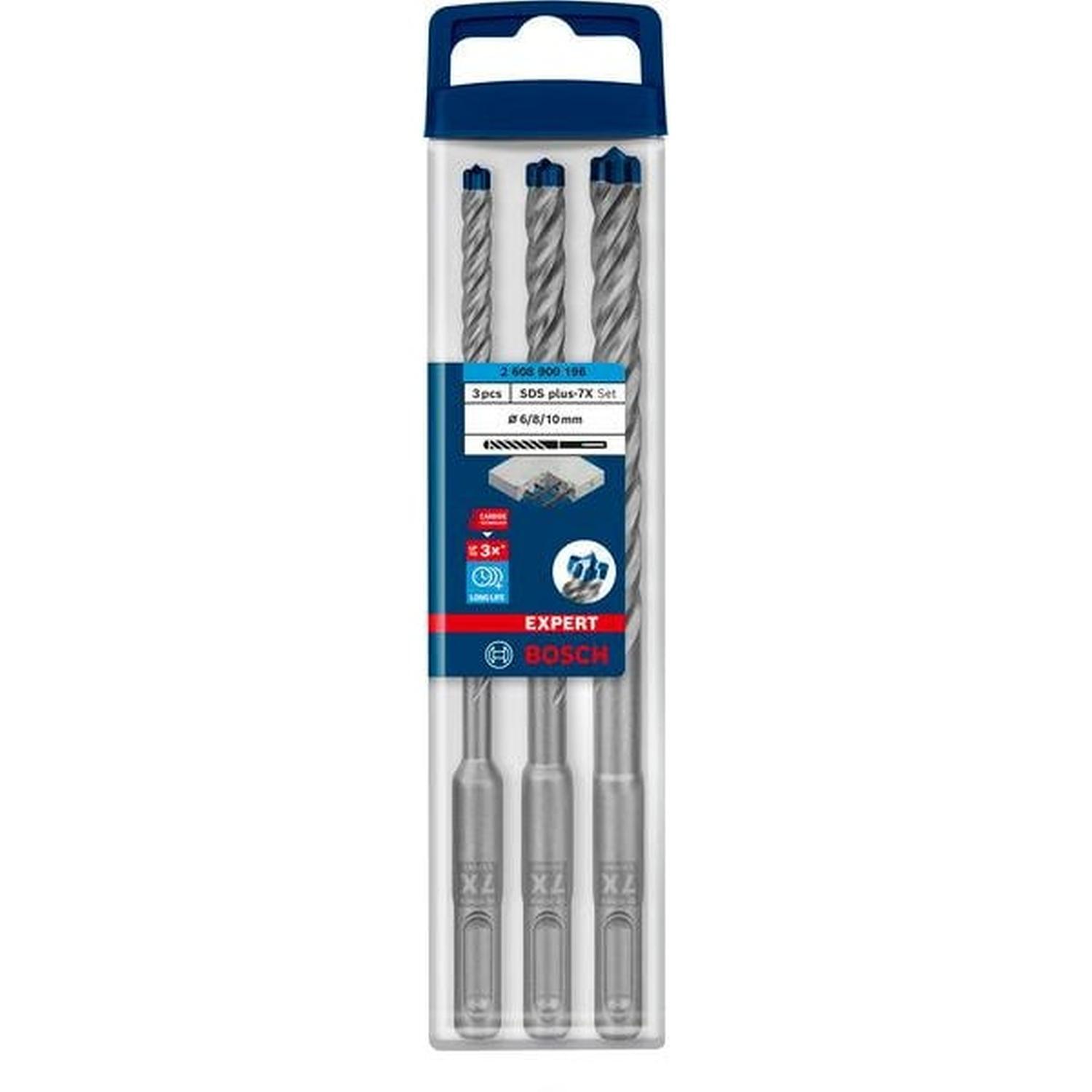 SDS Plus-7x Hammer Drill Bit 3PC Set  6-10mm