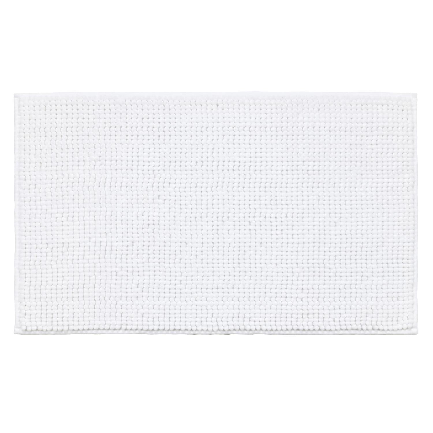 Abby Chenille Bath Mat  White