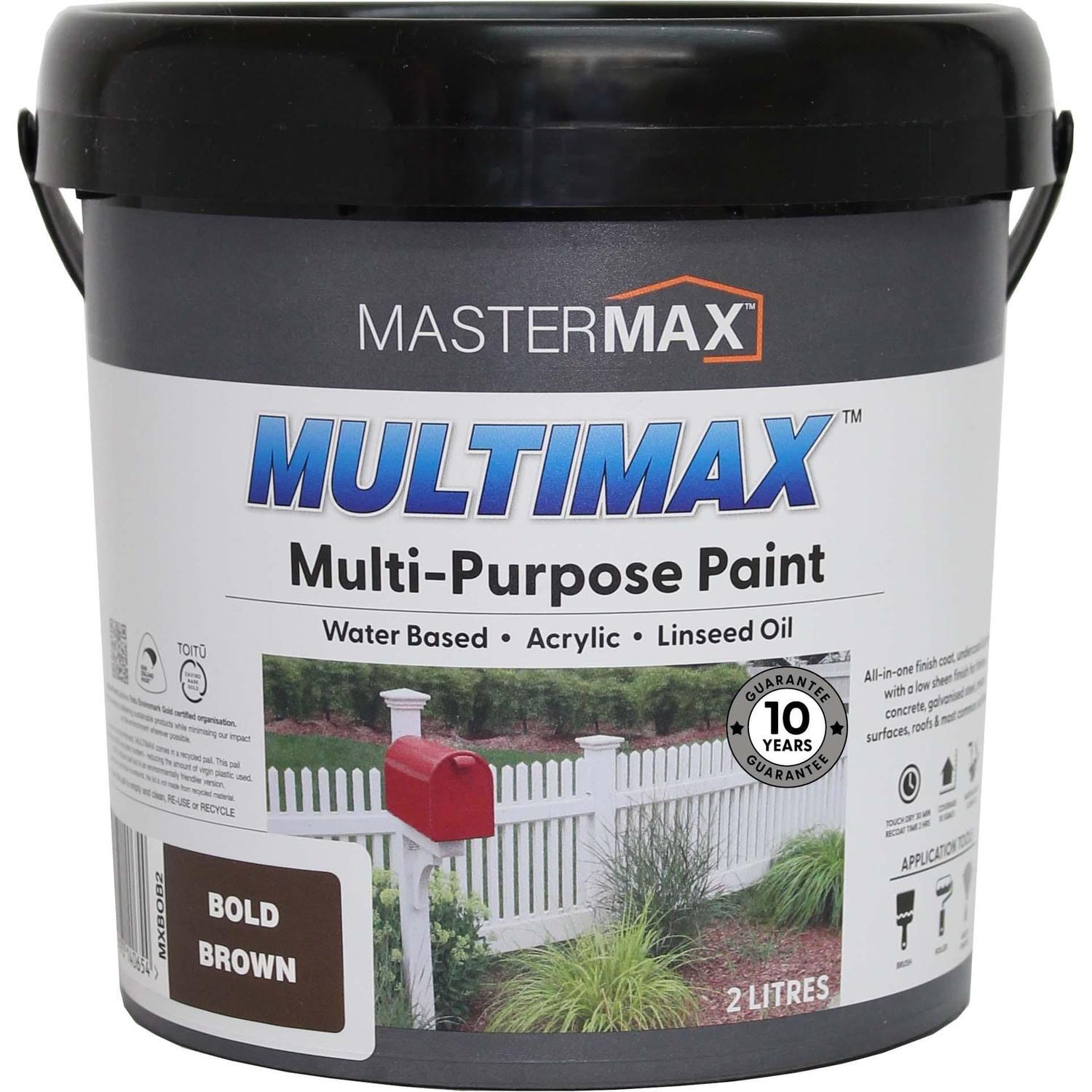 Multi-Purpose Paint Water Based Acrylic and Linseed Oil 2L Bold Brown