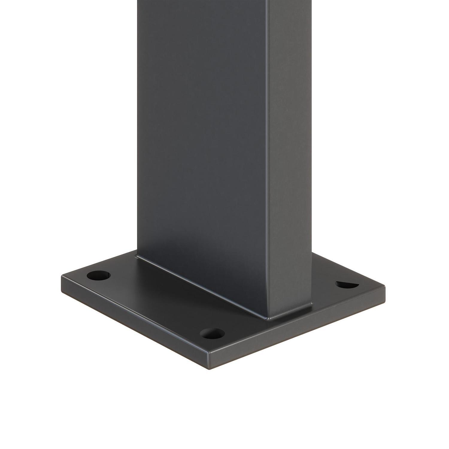Aluminium Flanged Post 110x32x1300mm Black