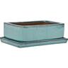 Glazed Bonsai Rectangle Pot Small Firework Green