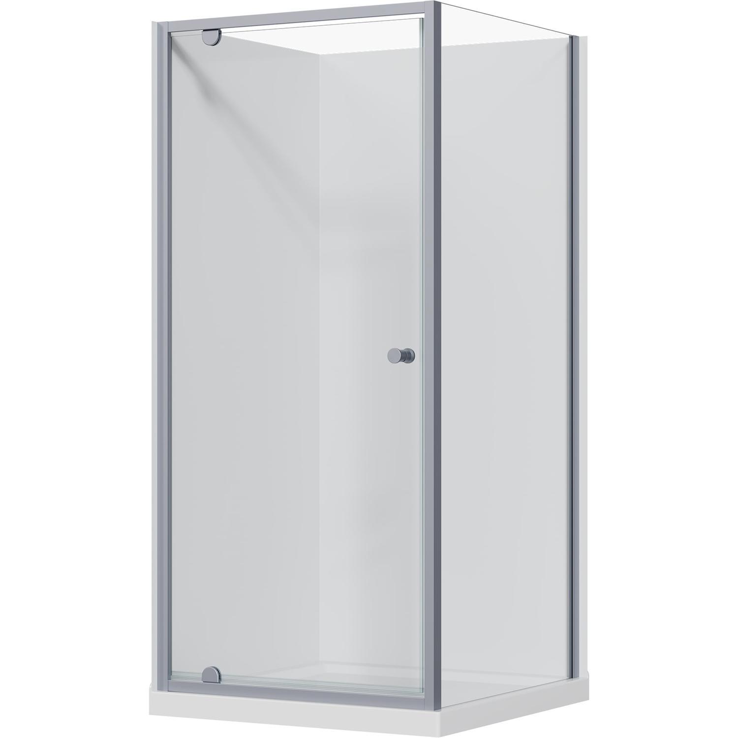 Square Flat Wall Acrylic Shower 900 x 900 x 1895mm Matte Satin