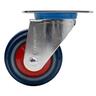 Rubber Swivel Castor 100mm Blue