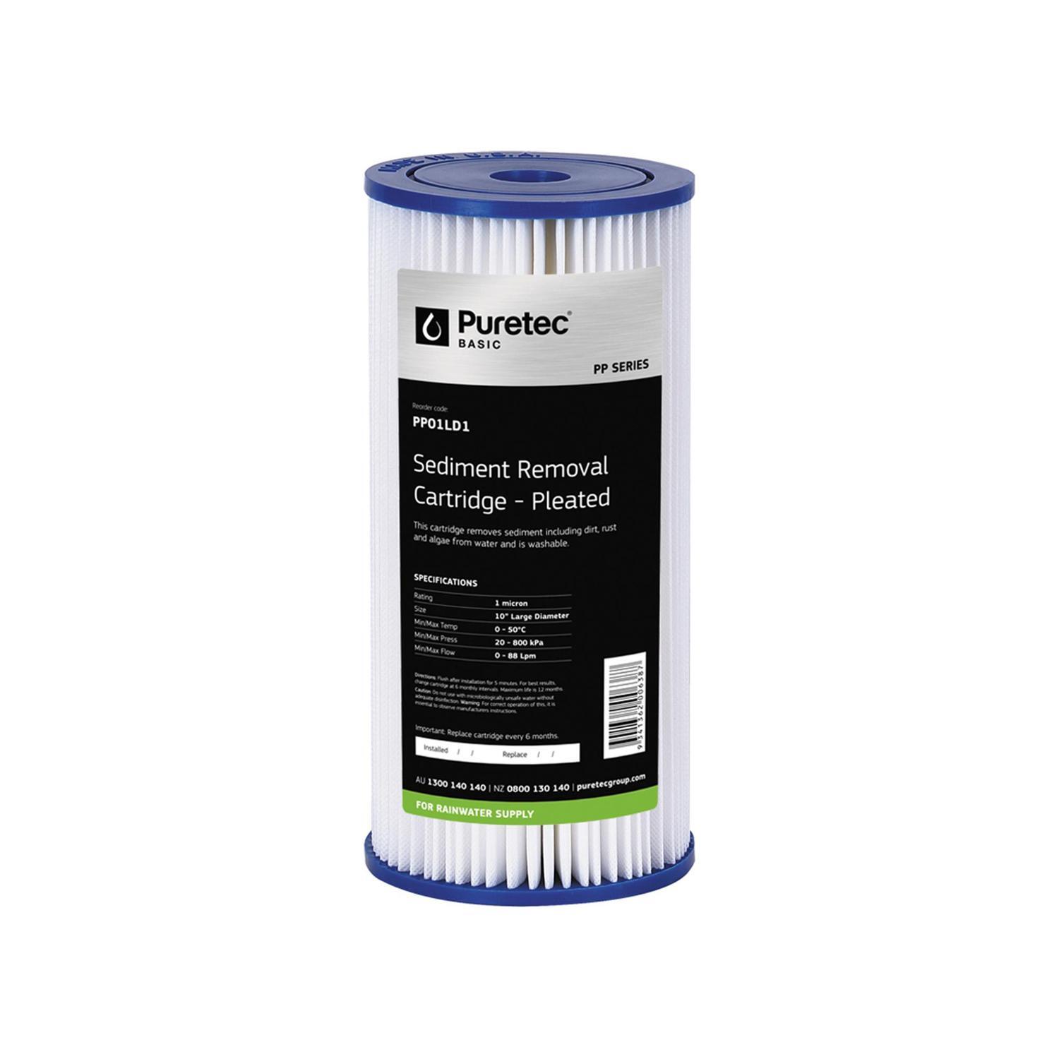 Pleated PP01LD1 Water Filter Cartridge 10 inch Large White