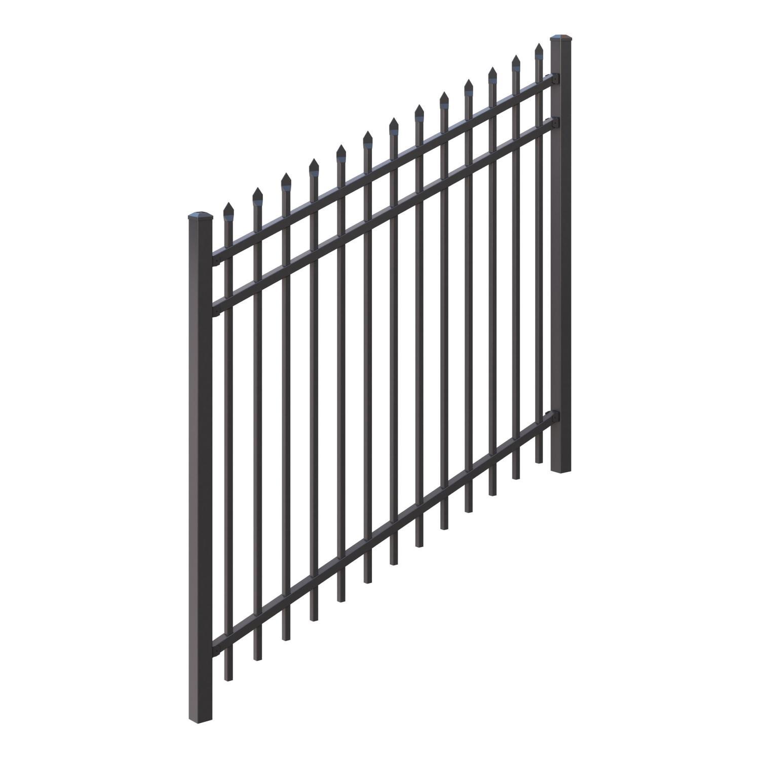 Fortress Raking Rod Top Fence Panel H : 1800mm x W: 2400mm Black
