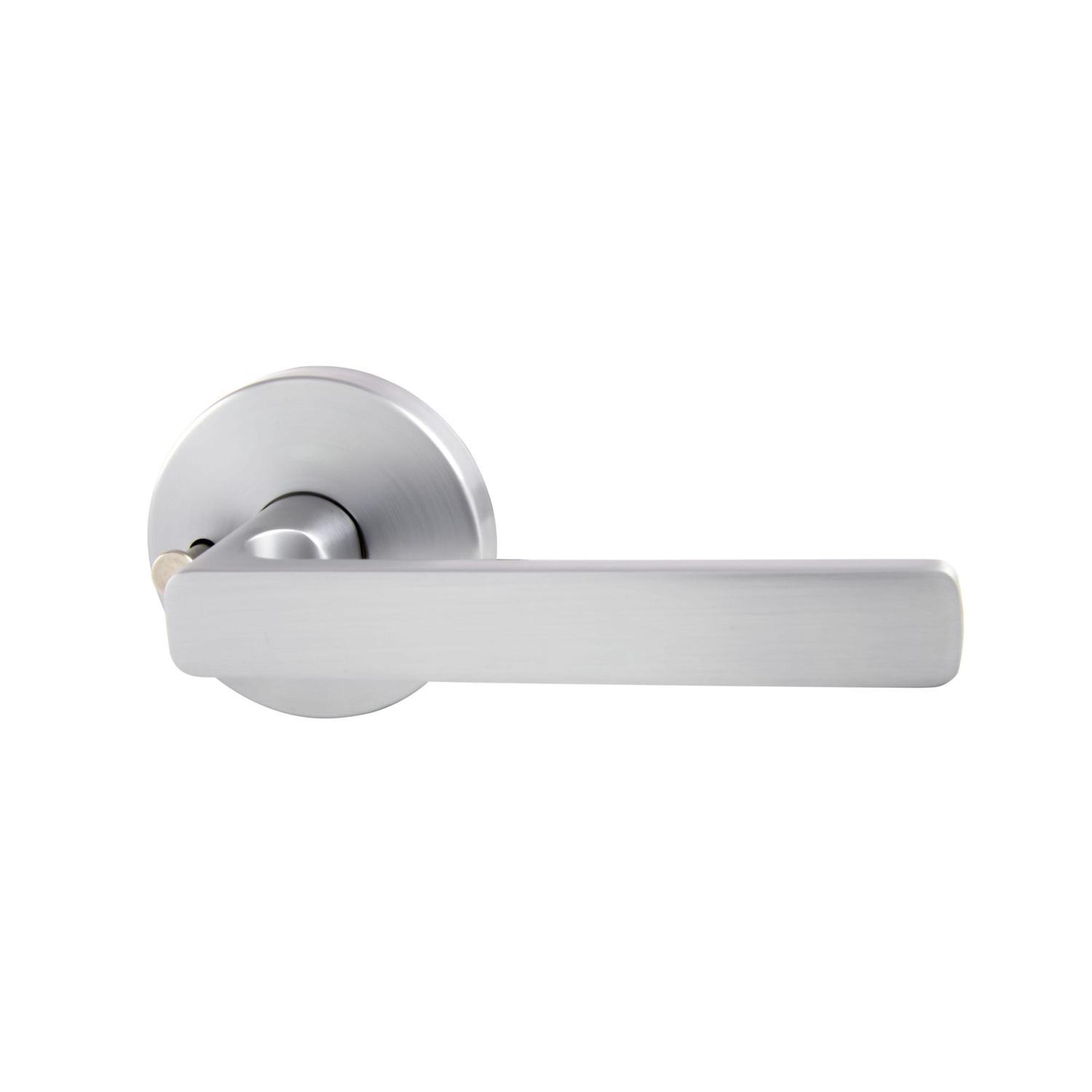 Medio Plus Series Rivera Privacy Lever Set with QuickFix Brushed Satin Chrome