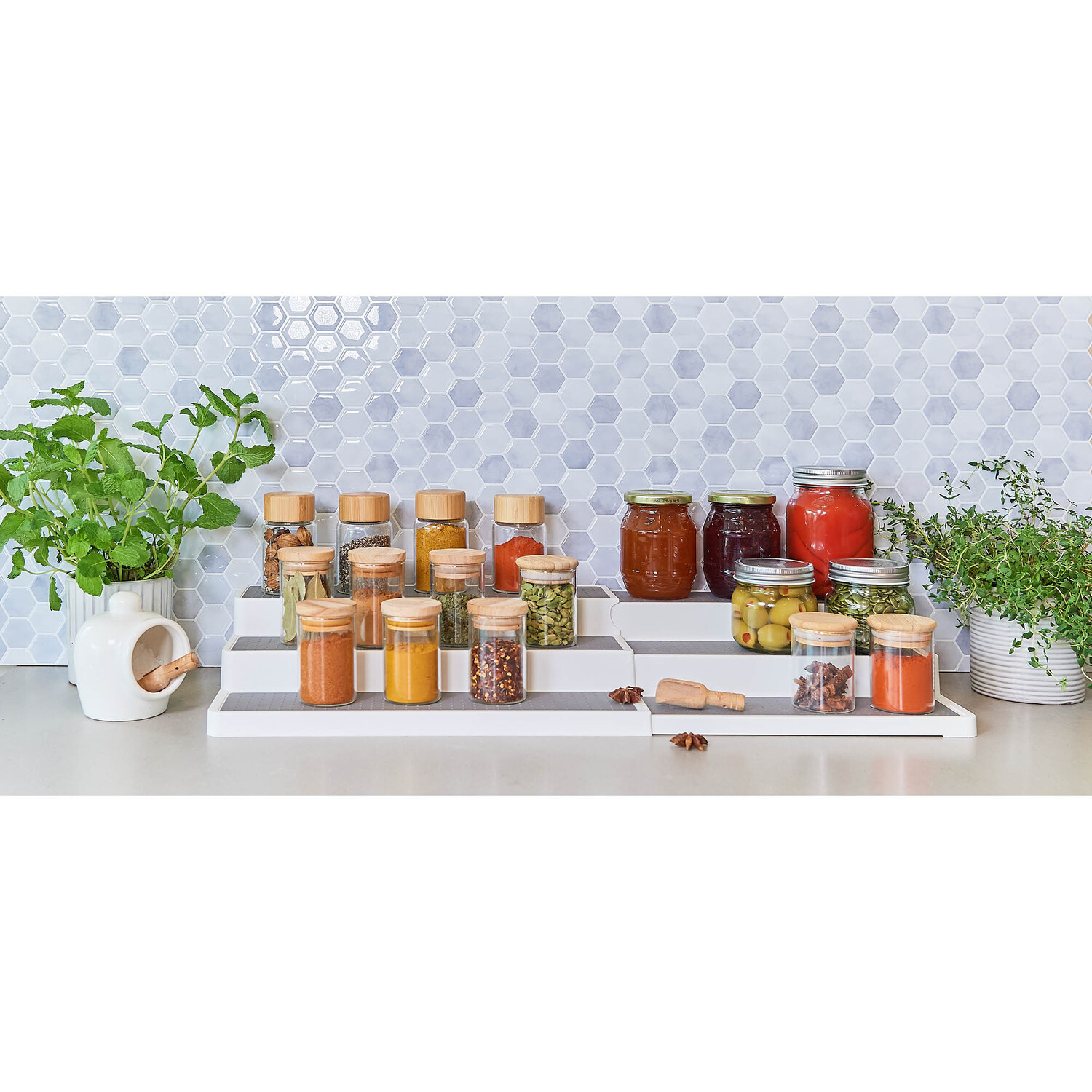 Spice Rack Expndable 3 Tier 242 x 365 - 652 x 88mm