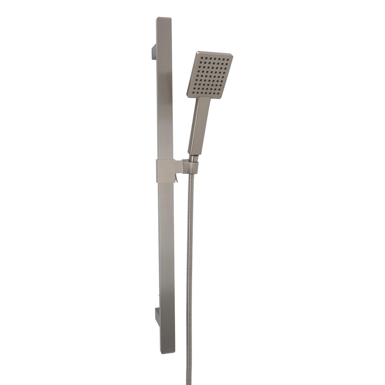 Square Shower Rail  Brushed Nickel