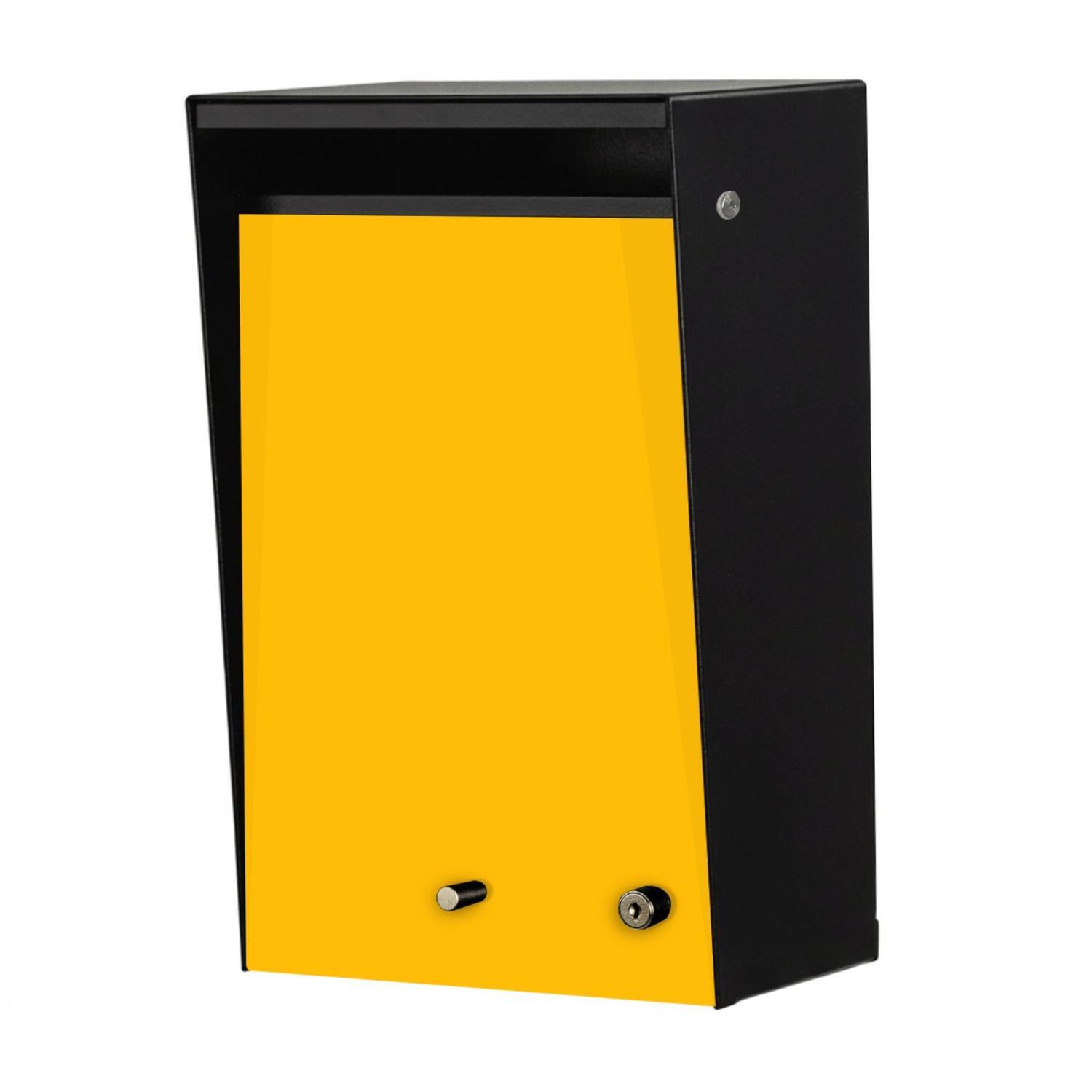 Metal Letterbox  Black/Yellow