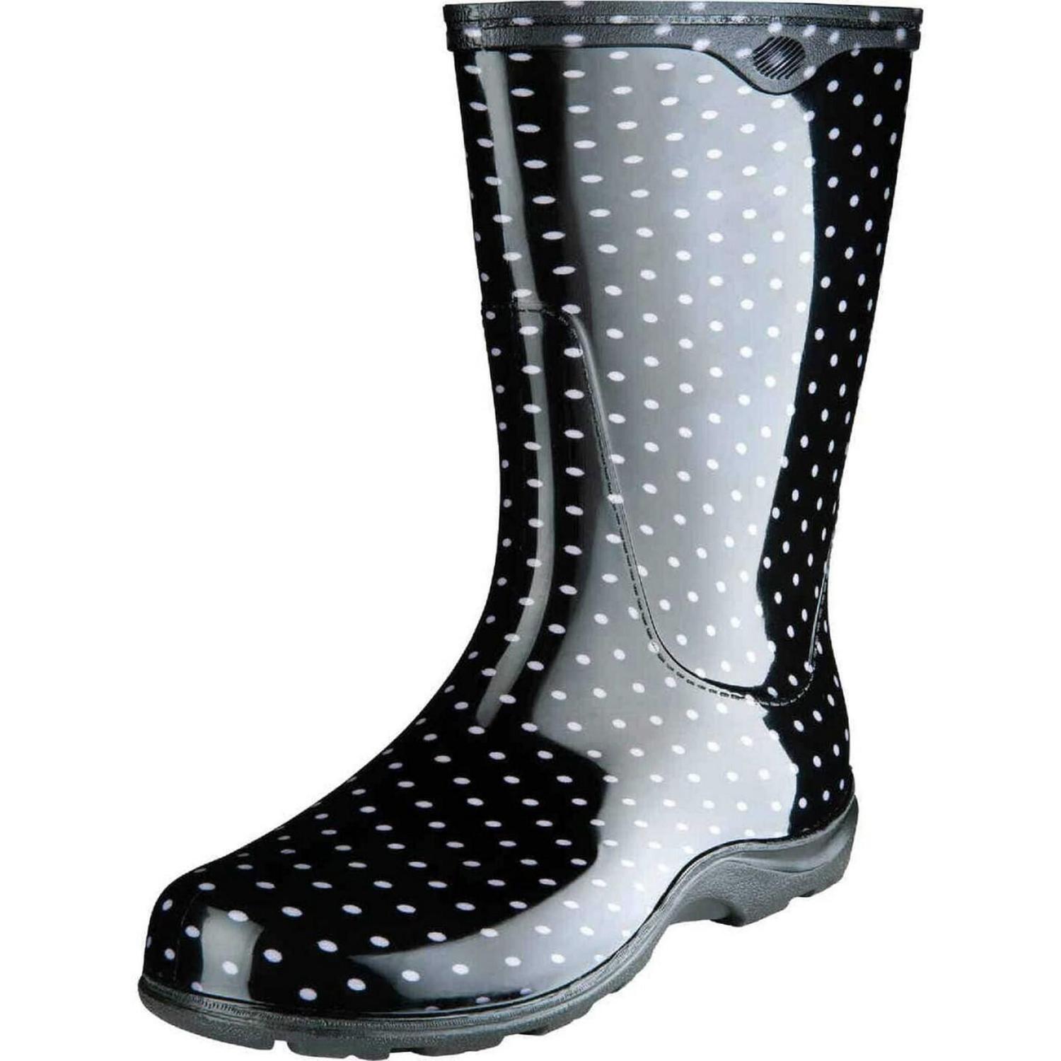 Boot Size 10 Black Polkadot