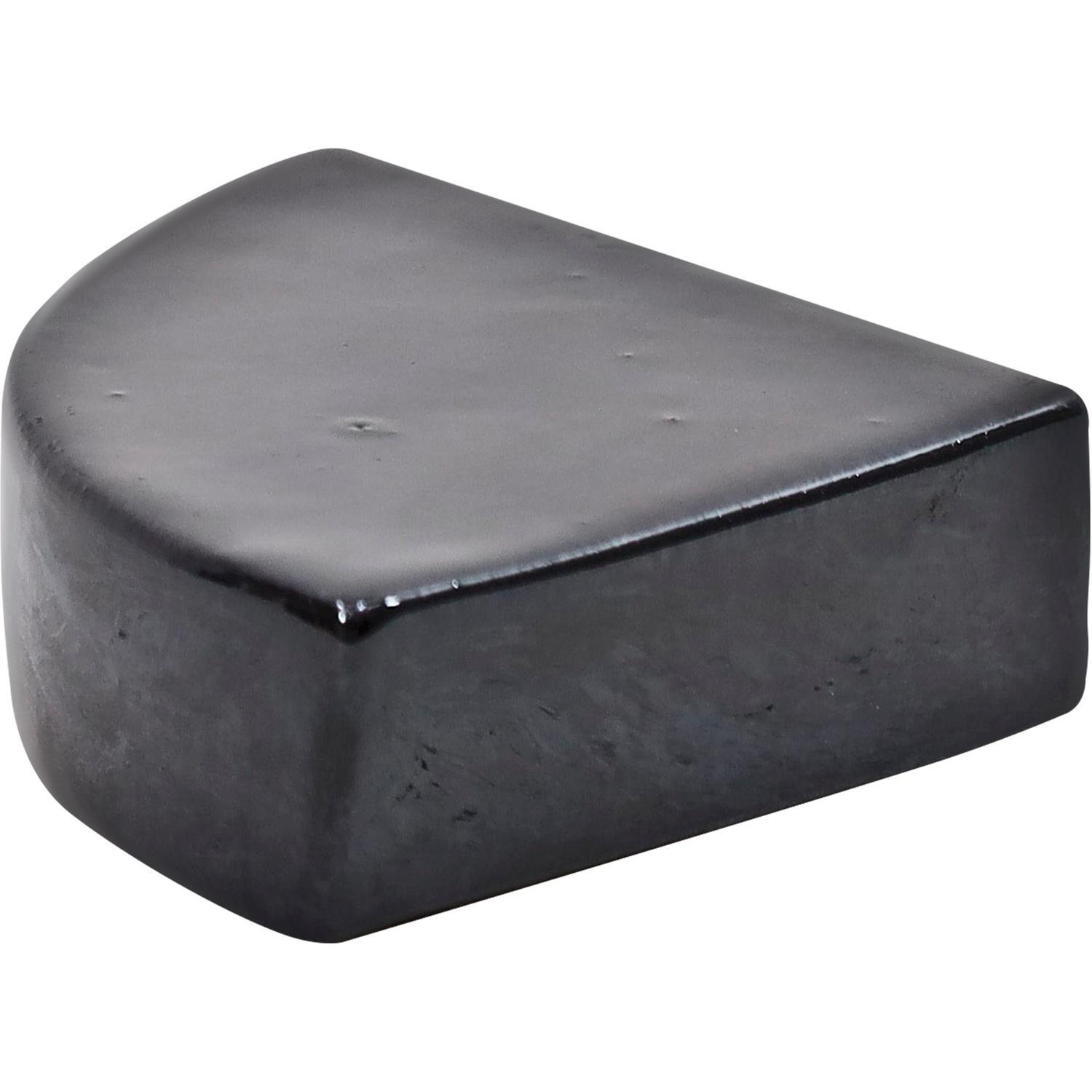 Glazed Round Pot Feet Black