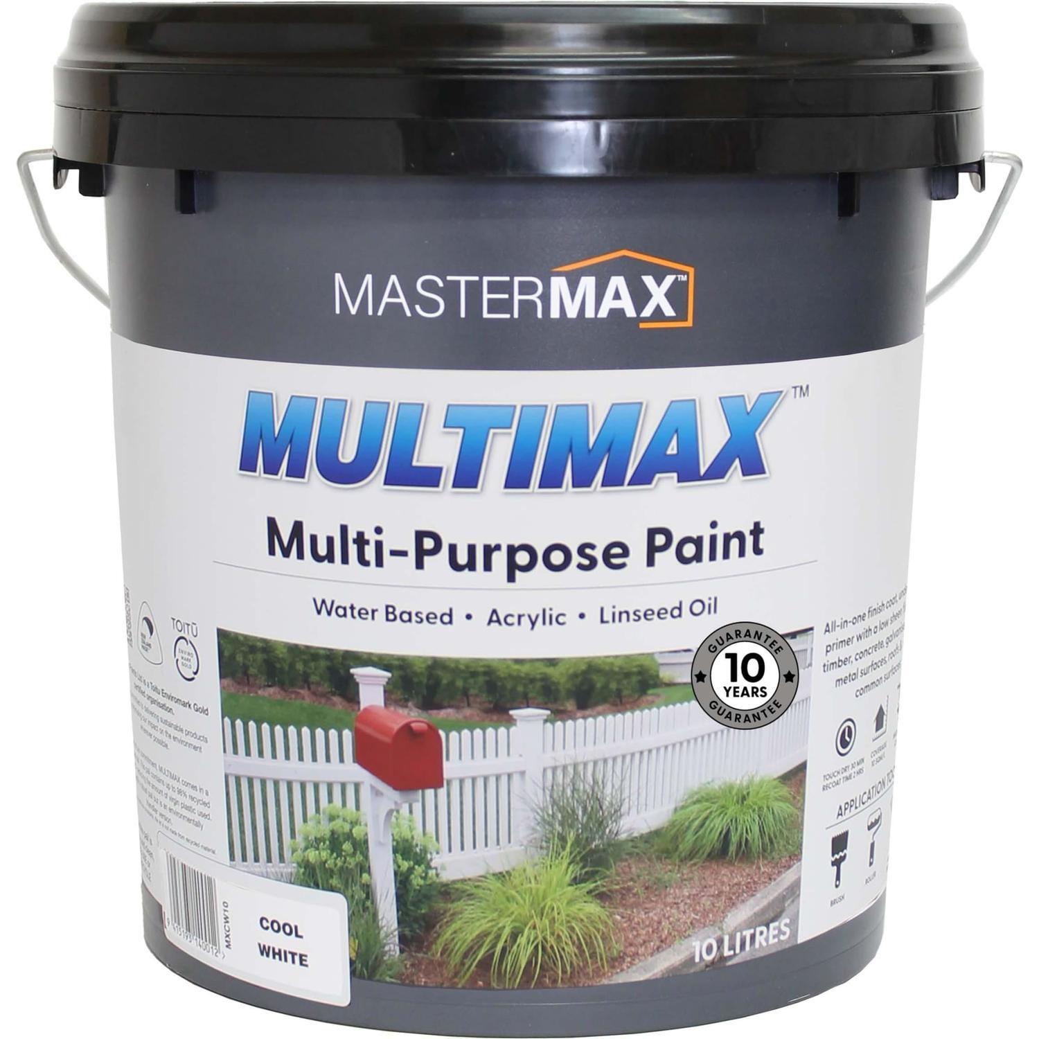 Multi-Purpose Paint Water Based Acrylic and Linseed Oil 10L Cool White