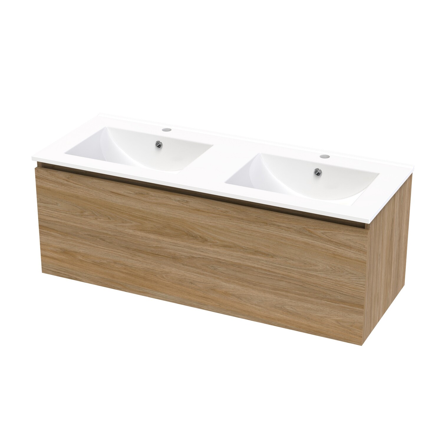 Single Drawer Double Bowl Wall Hung Vanity