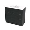 Cashmere Slim Classic Floor Standing Vanity H: 856mm, W: 890mm, D: 380mm Charred Oak