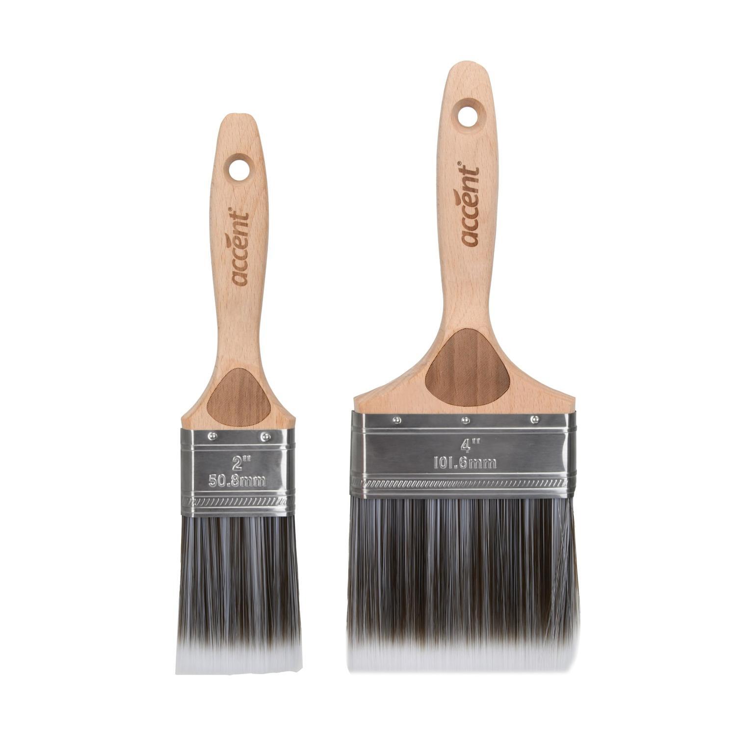 Paint Brushes Wooden Handle 2 Piece 50mm and 100mnm brush