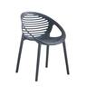 Fes Outdoor Round Resin Dining Chair Charcoal