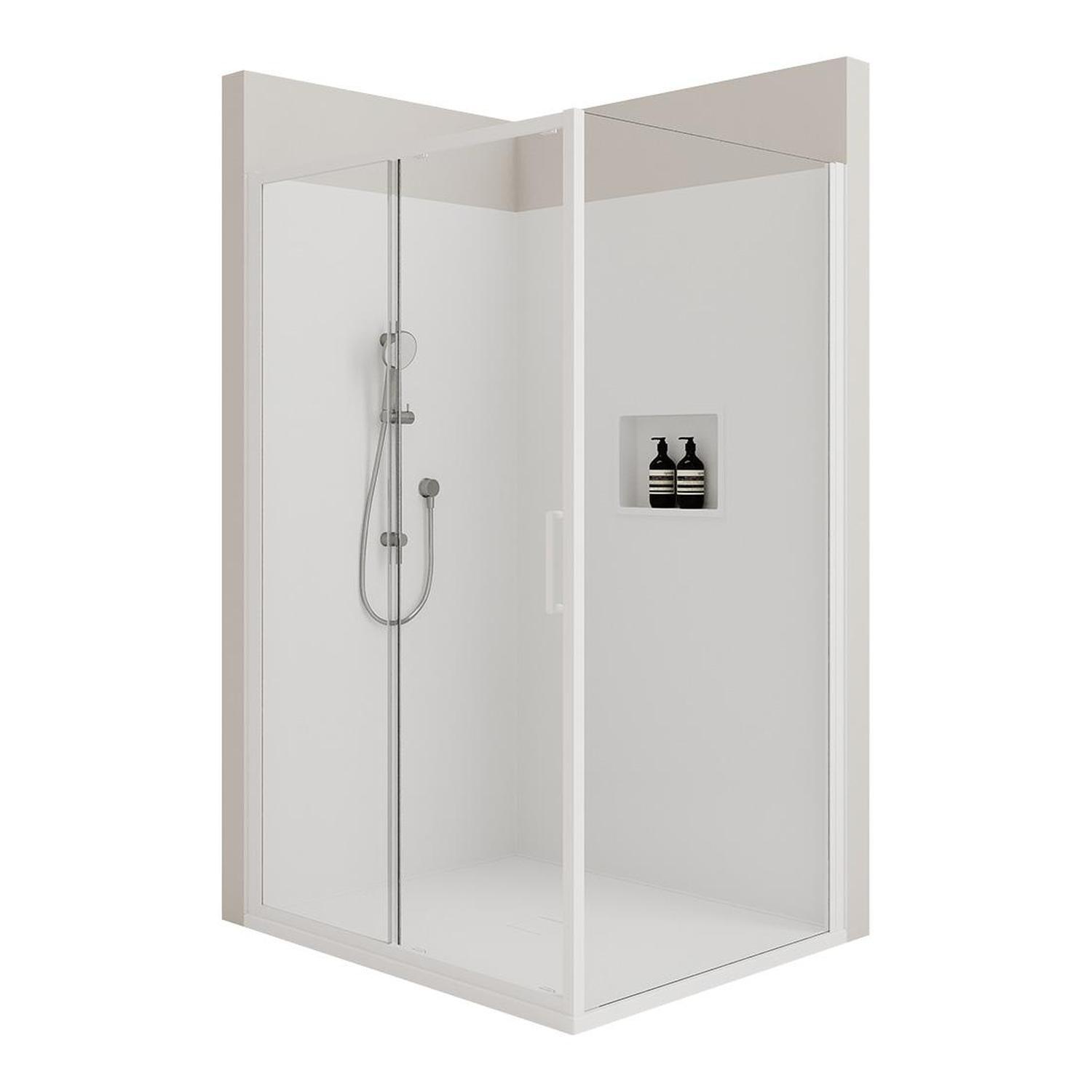Shower Package With Sliding Screens & White Base