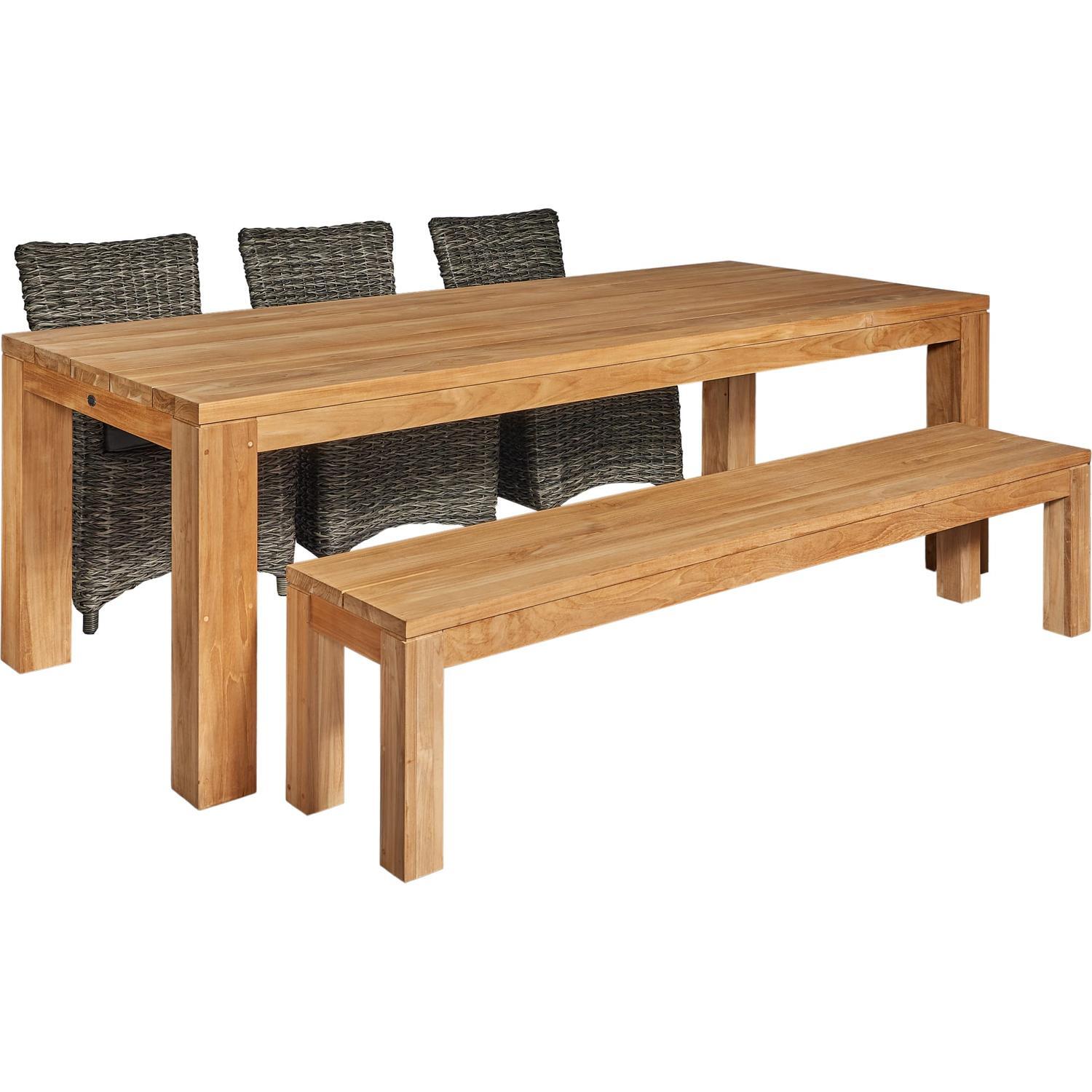 Outdoor Dining Setting Bench & Marbella Chairs