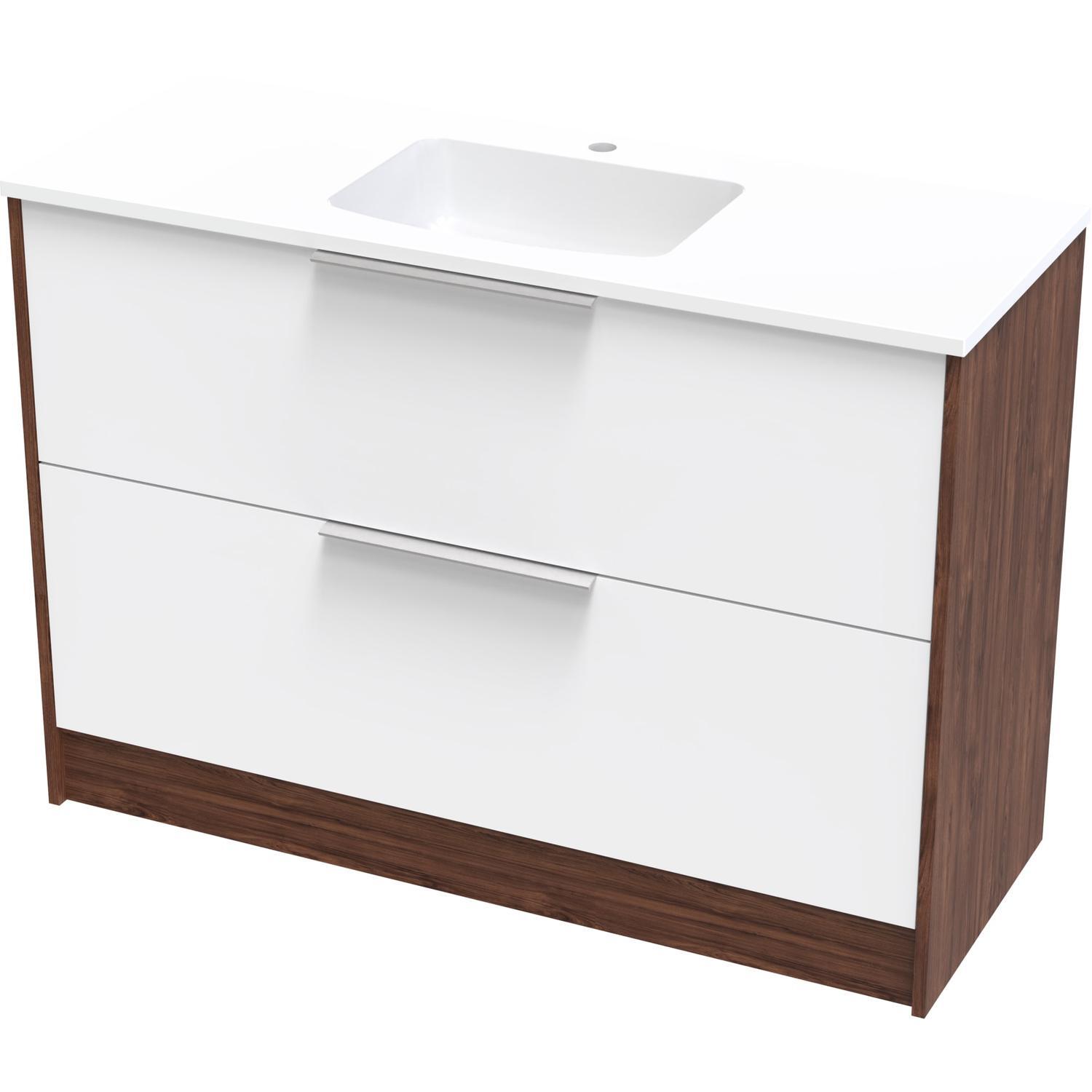 Nikau Grove 1200 Double Drawer Floor Ultra Gloss White/Colour