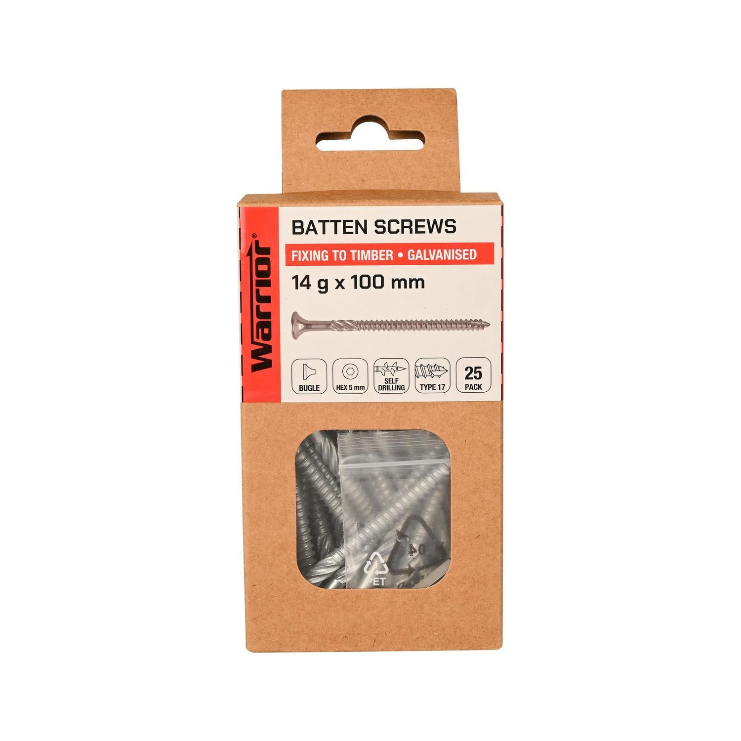 Batten Screws 14 g x 100mm Galvanised