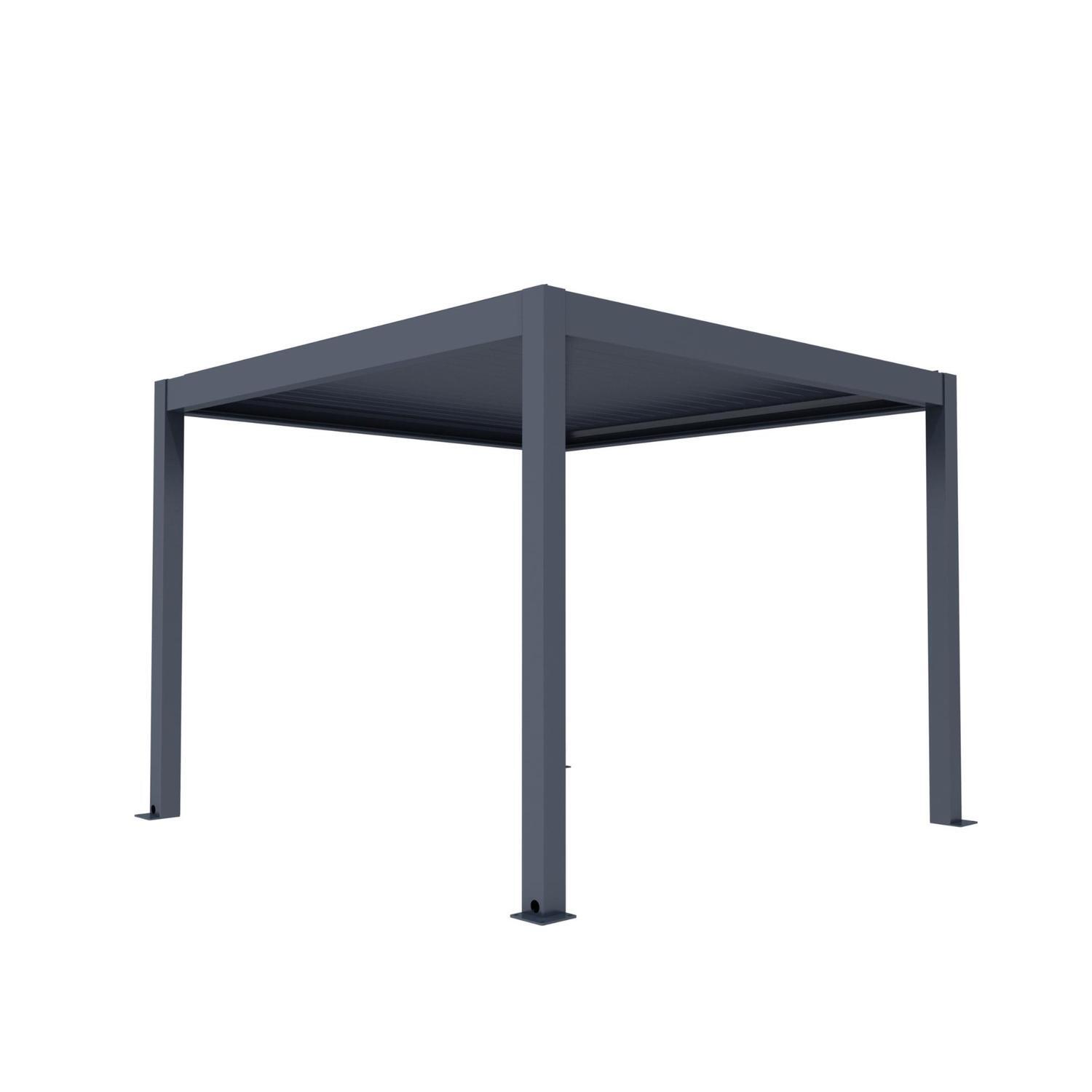 Free-Standing 3x3m Louvre System Charcoal Grey