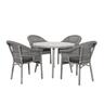 Outdoor Bistro Setting 5 Piece 1000mm Wicker Dining Chairs with cushion