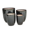 Glazed Corsica Ceramic Pot Medium Black