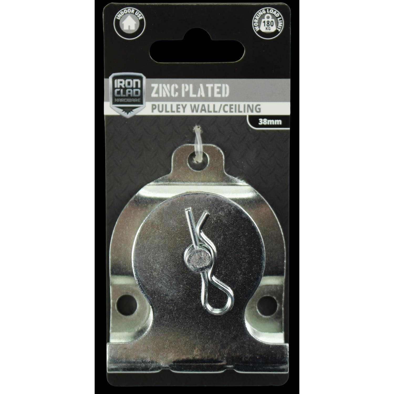 Heavy Duty Pulley 38mm Zinc Plated