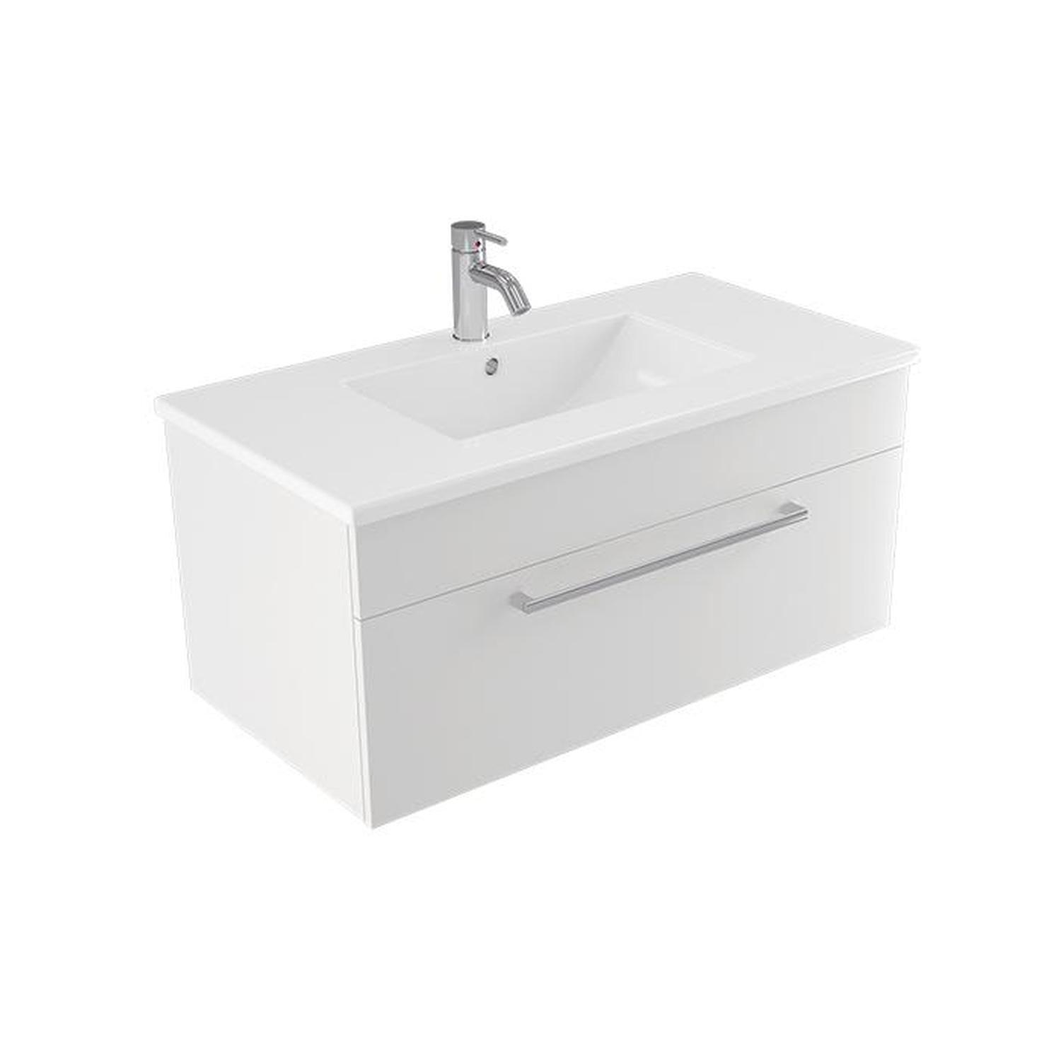 Calais Wall Hung Vanity 900mm White