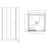Alcove Flat Wall Acrylic Shower 900 x 900 x 2015mm Black