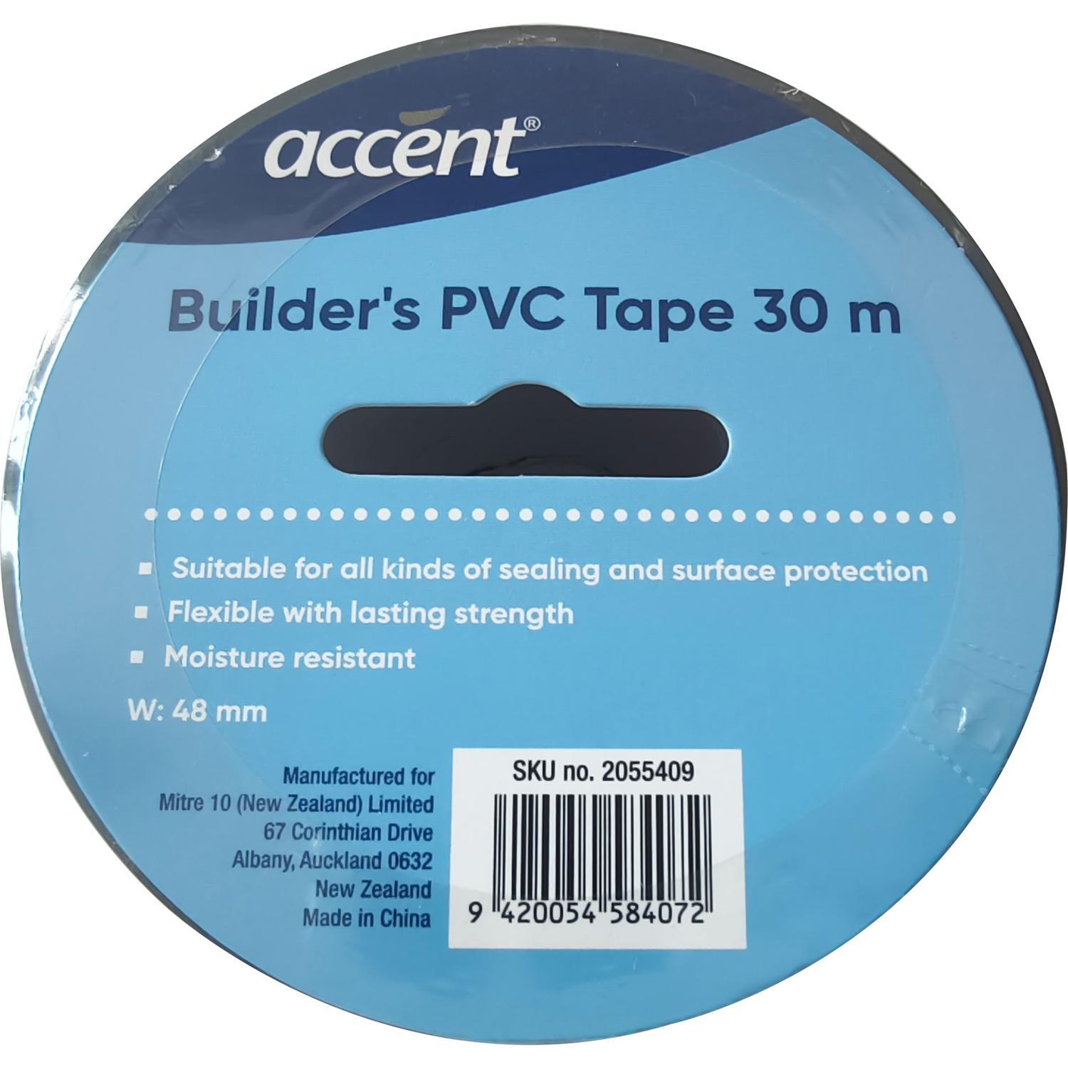 Pvc Builder Tape Accent 48mm x 30m Black