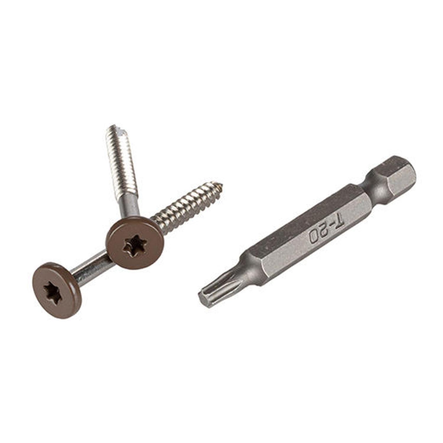 Dark Cocoa TOPLoc 45mm Fascia / Riser Screws 100 pack