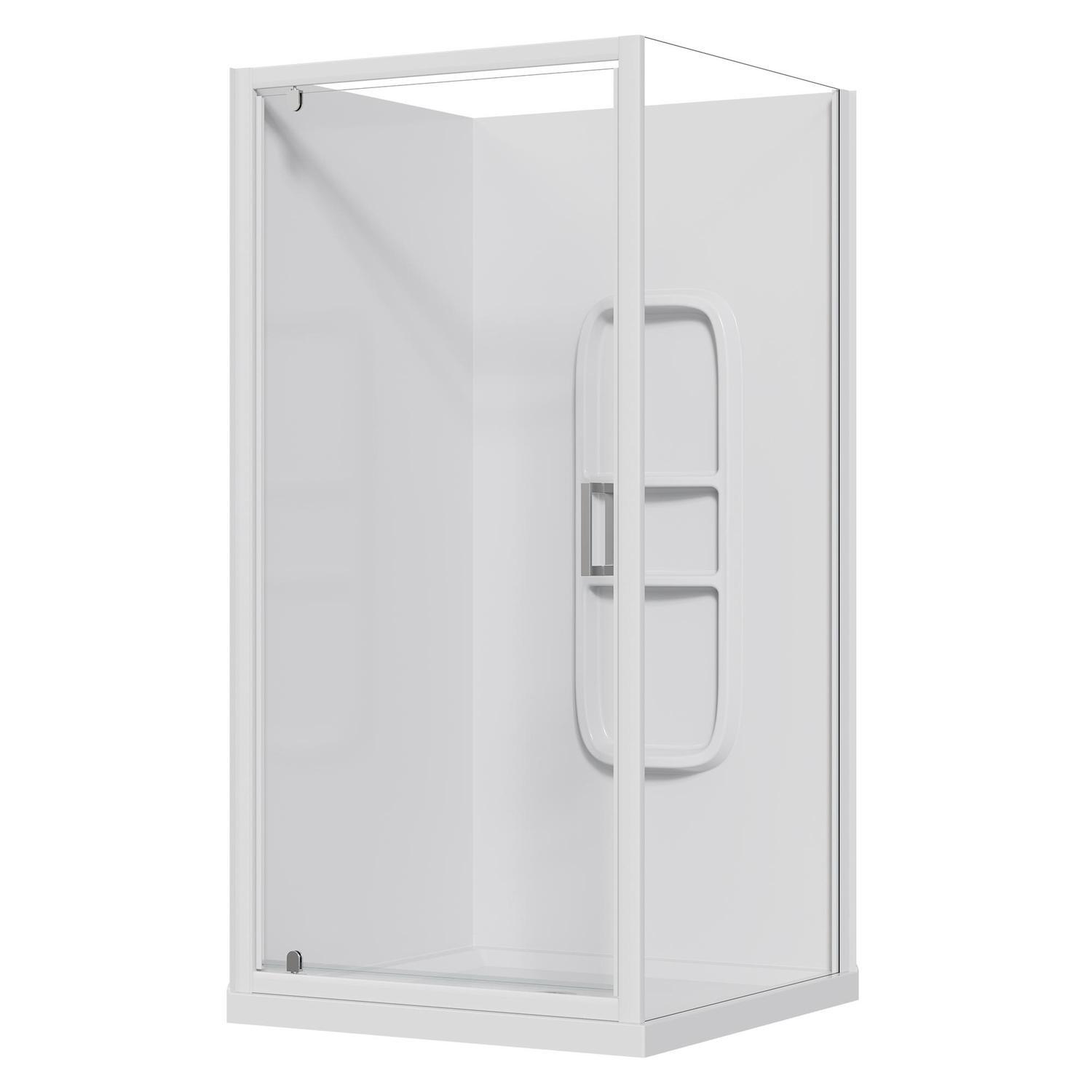 2 Sided Side Mould Acrylic Shower 1000 x 1000 x 2015mm White