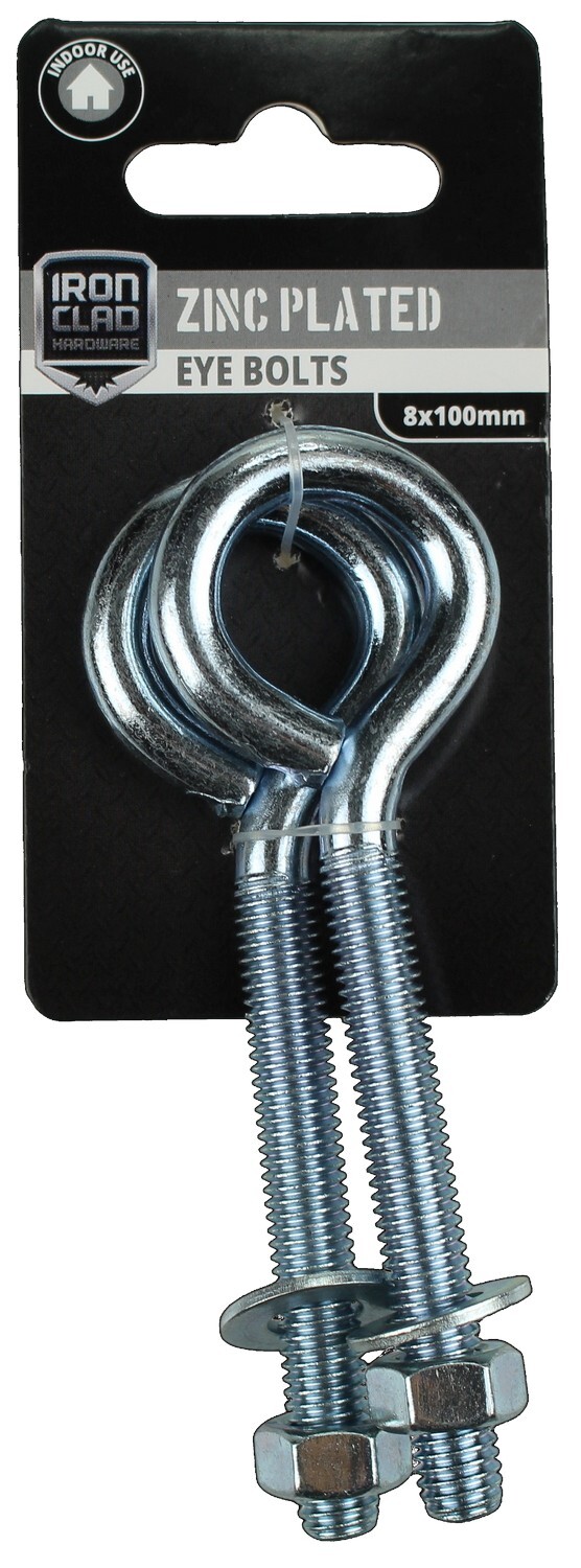 Eye Bolts 8x100mm Zinc Plated