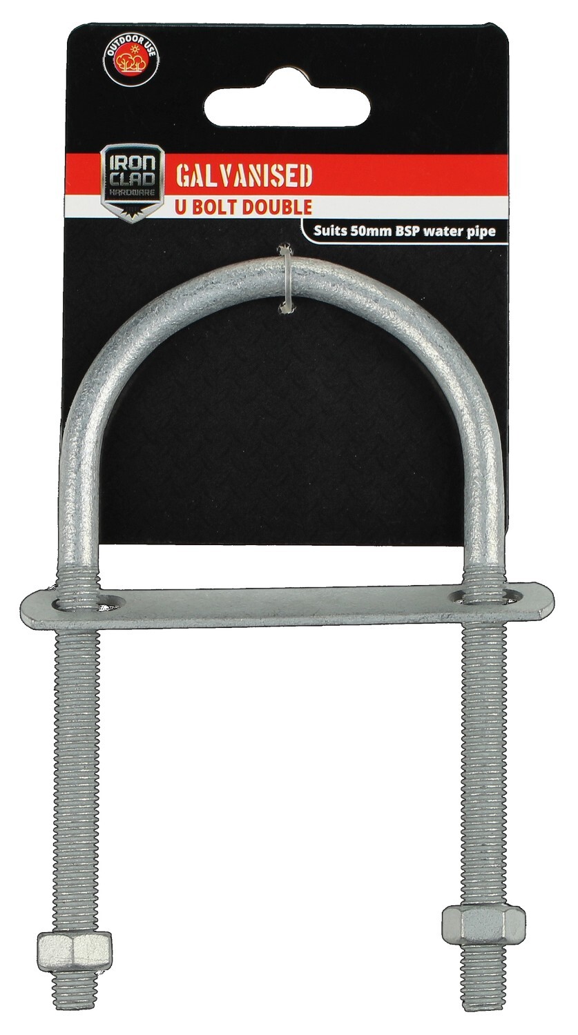 U Bolt Double 50mm Galvanised