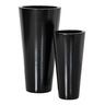 Tall Round Terrazzo Vase Pot L Black