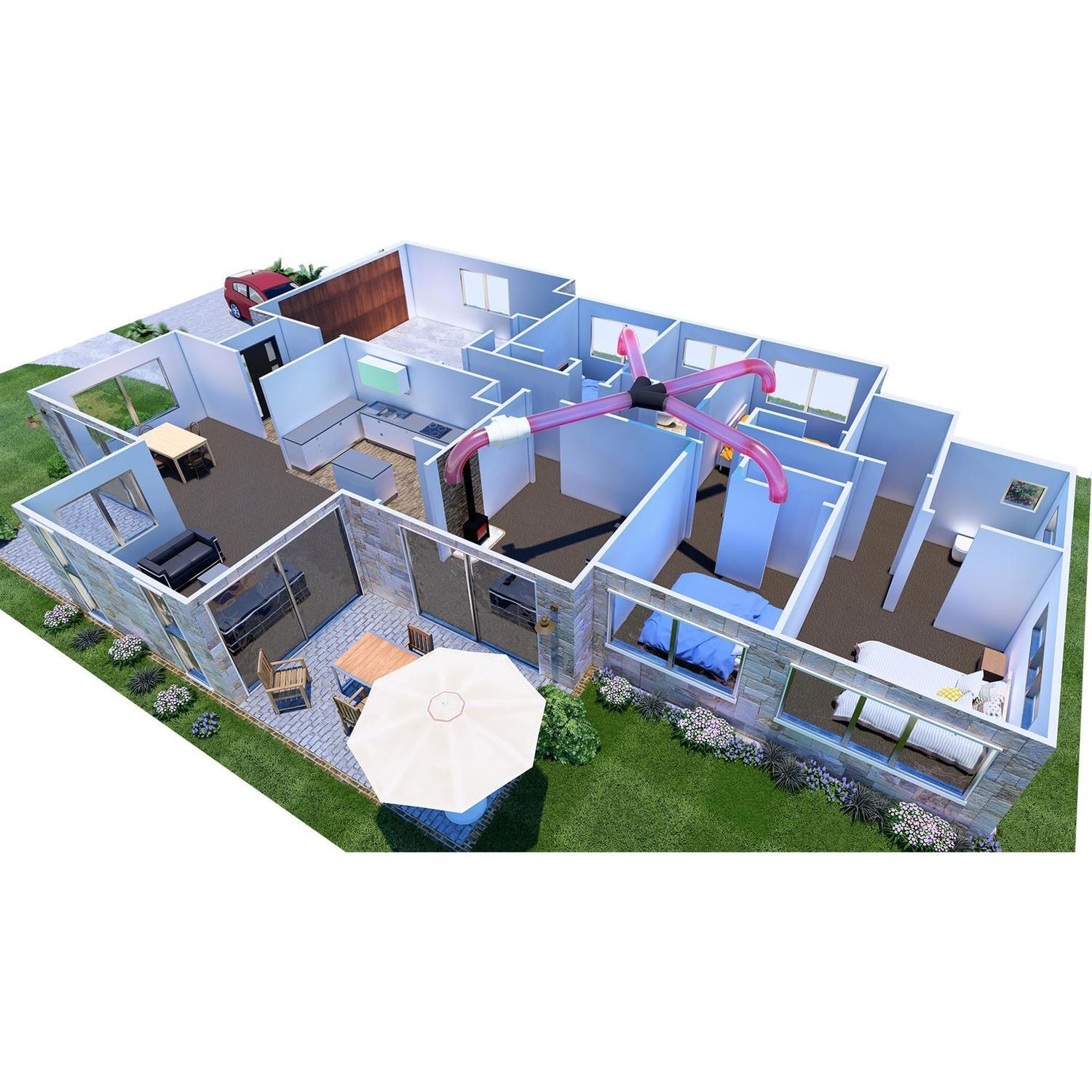 1 to 3 Room Heat Transfer System