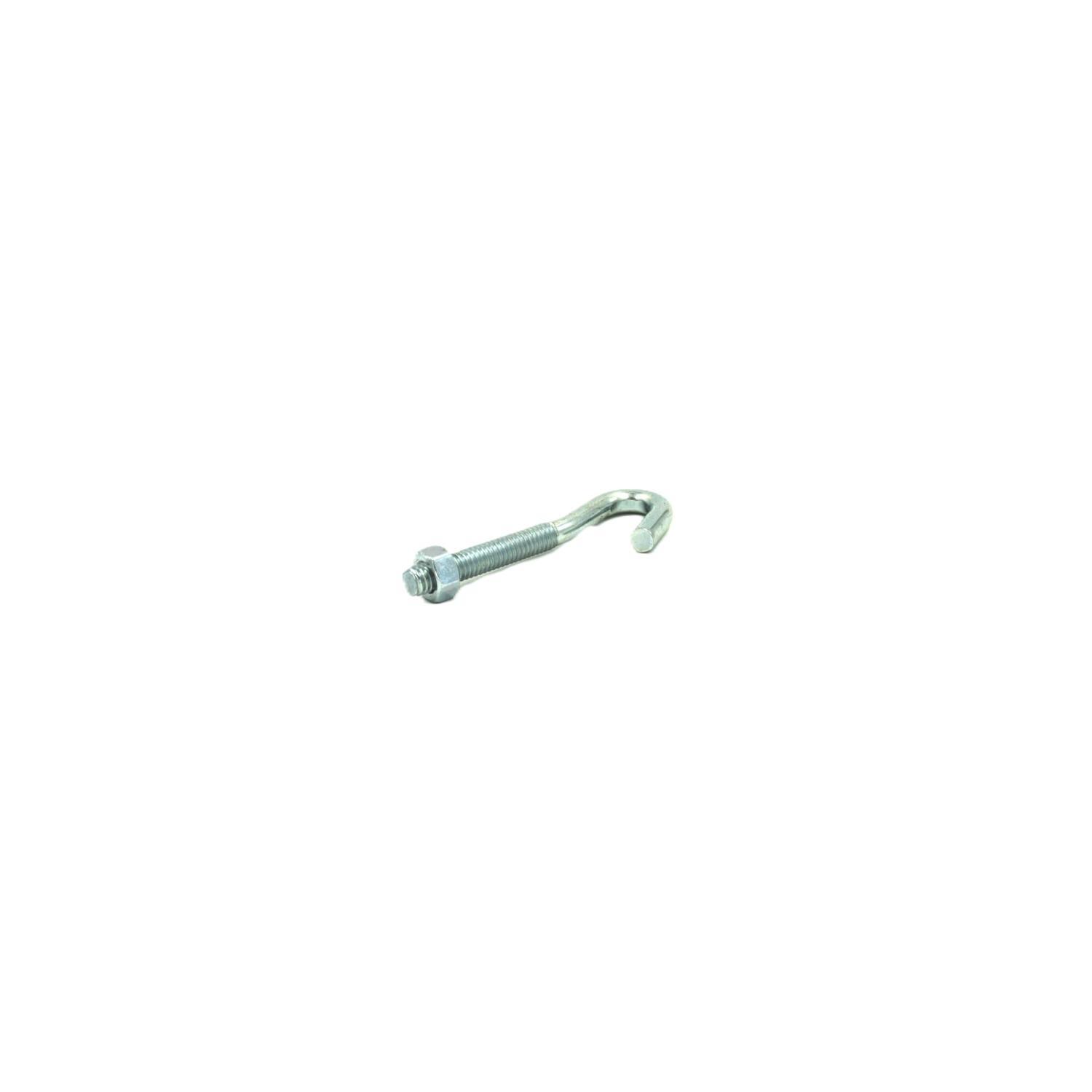 Screw Hook & Nut Zinc Plated 1/4 inch