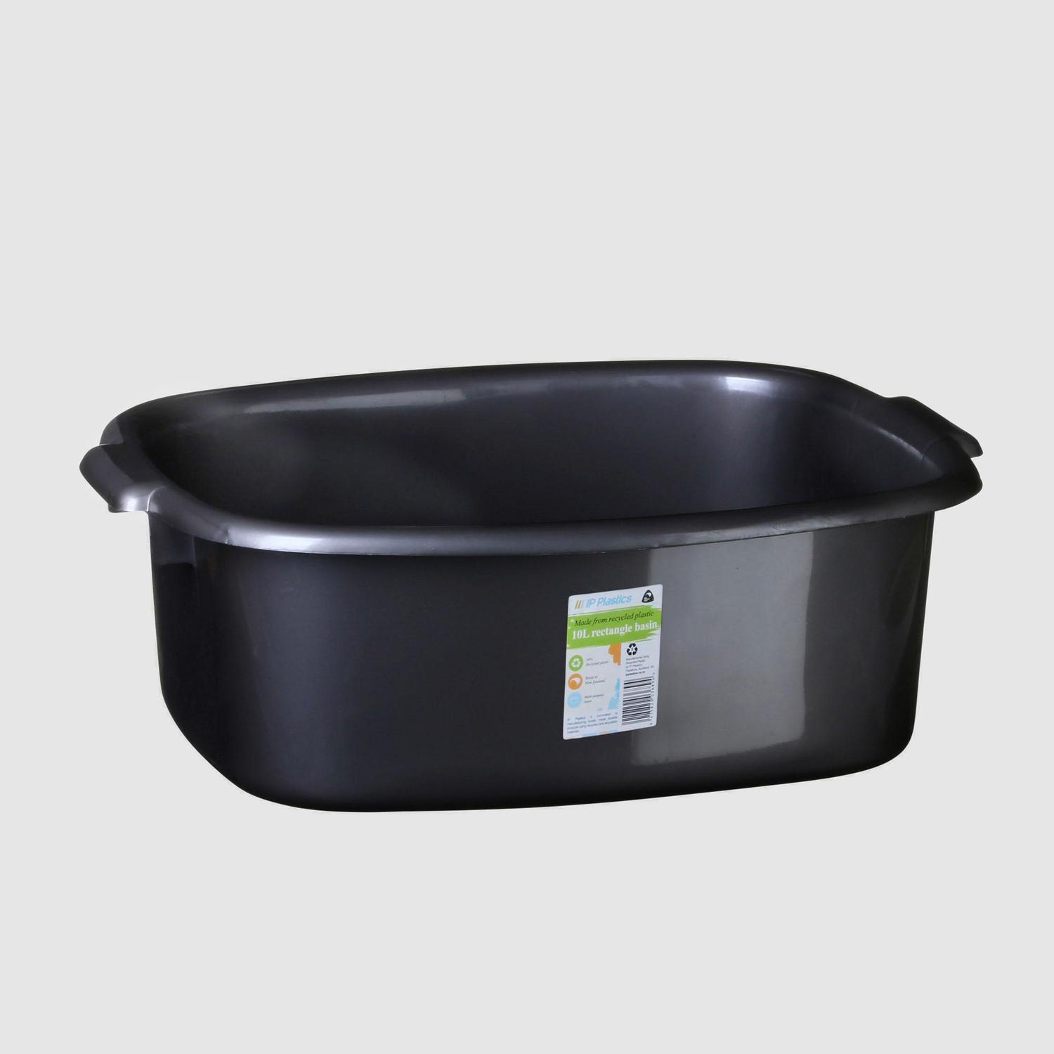 Basin Rectangle 98% Recycled 10 litre Black