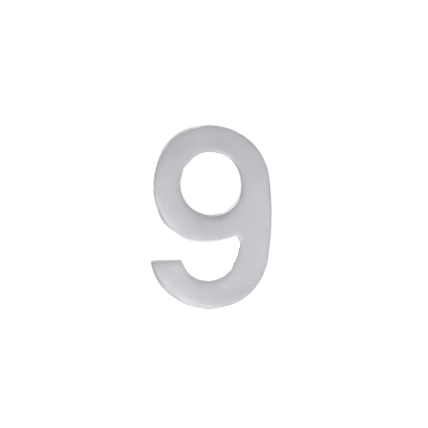 Adhesive Stainless Steel Numeral #9 50mm