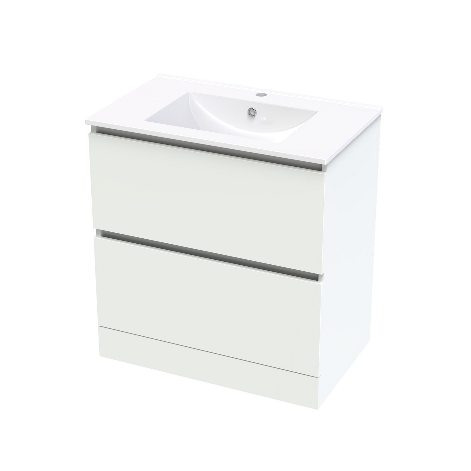 Pacific Rise 750 Double Drawer Floor White Melamine