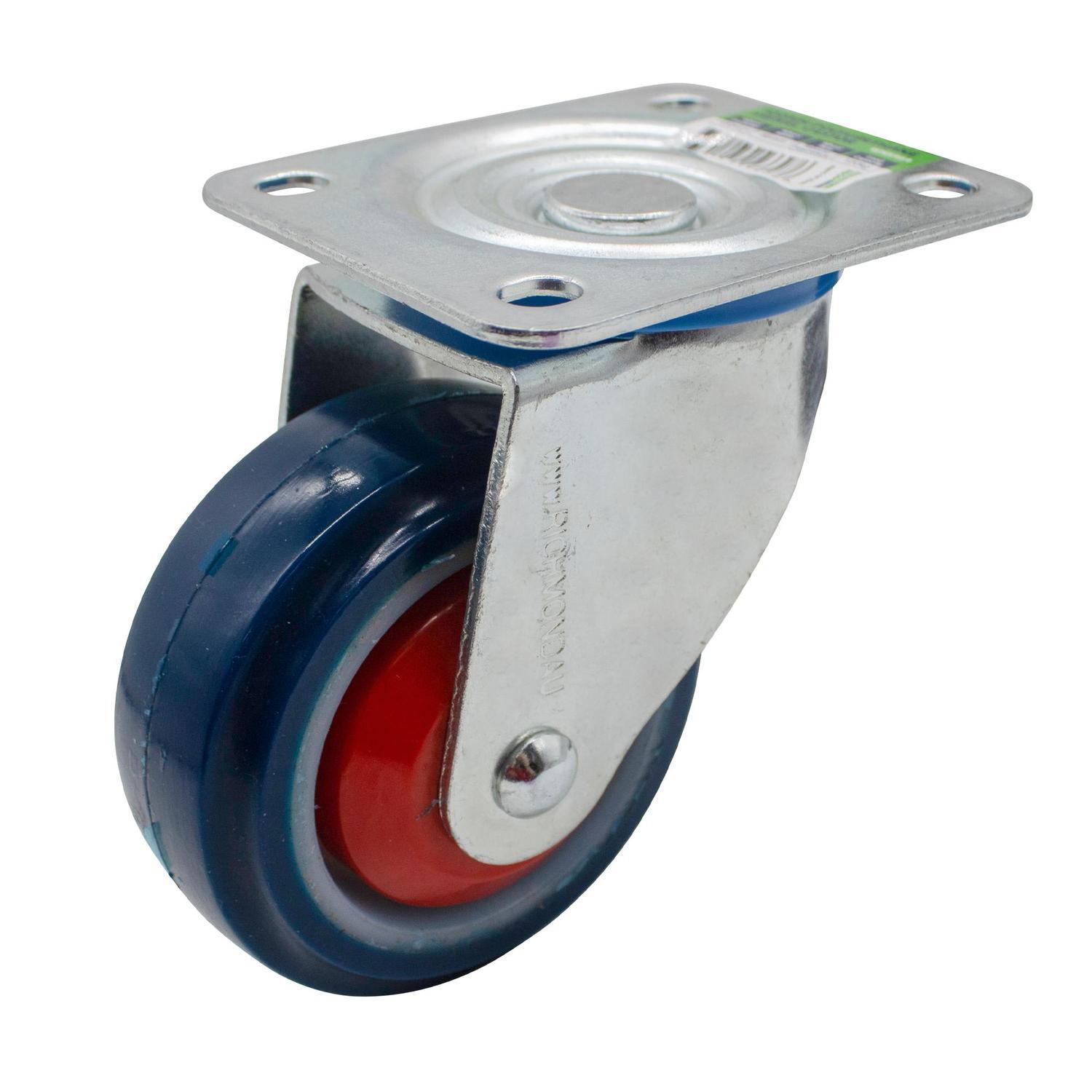 Rubber Swivel Castor 100mm Blue