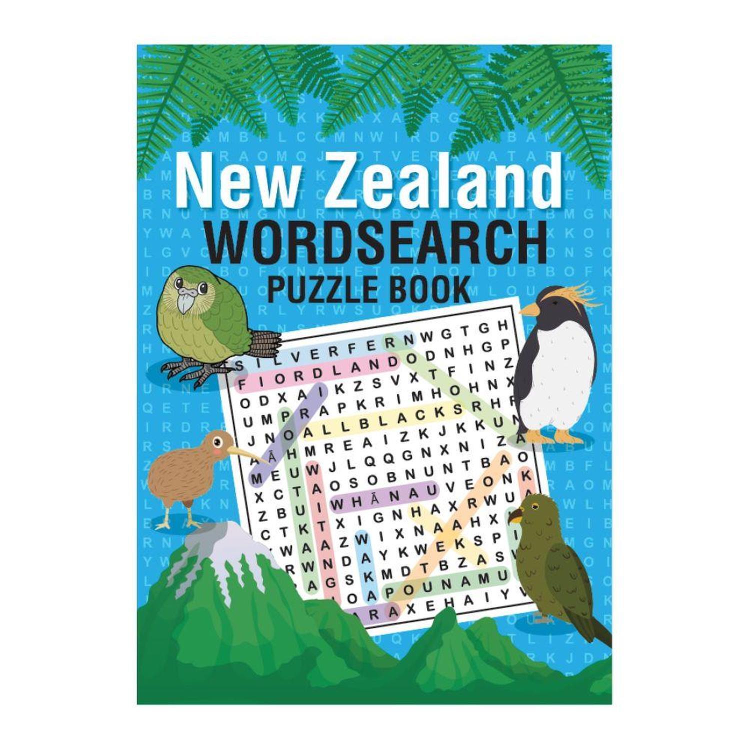 Word Search New Zealand 56 Pages